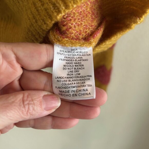 &Merci Sweater Crewneck Pink Puff Hearts Boxy Oversized SZS - Picture 8 of 11